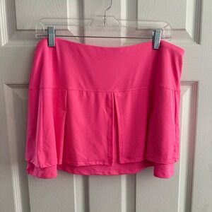 Lucky in Love Tennis Skirt XL (16) Hot Pink Athletic Skirt Pleated Activewear